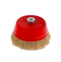 Щетка чашечная для УШМ 100 мм (4), латунированная, волнистая проволока