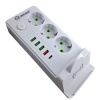 Удлинитель сетевой белый с беспроводной зарядкой 5 метров, 3 евро розетки, 4 USB порта, Type C, 2500 оптом